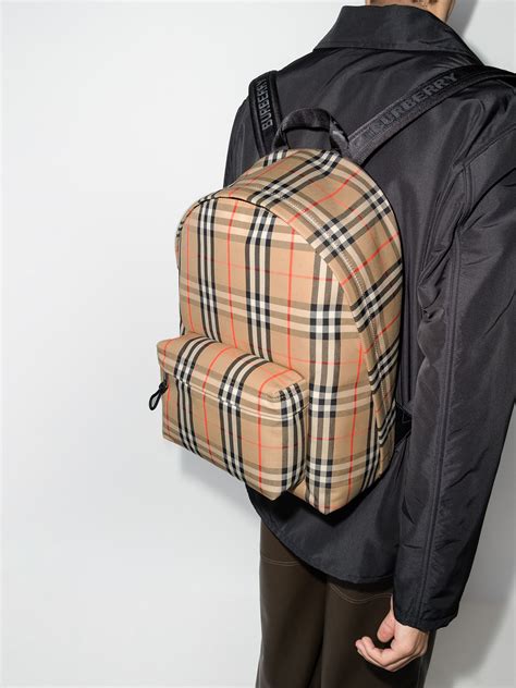 burberry check backpacks.